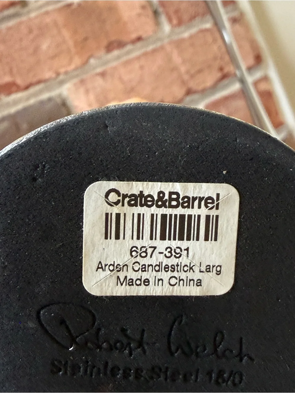 Crate&Barrel Robert Welch Arden stainless steel Candle Holders - Set of 3